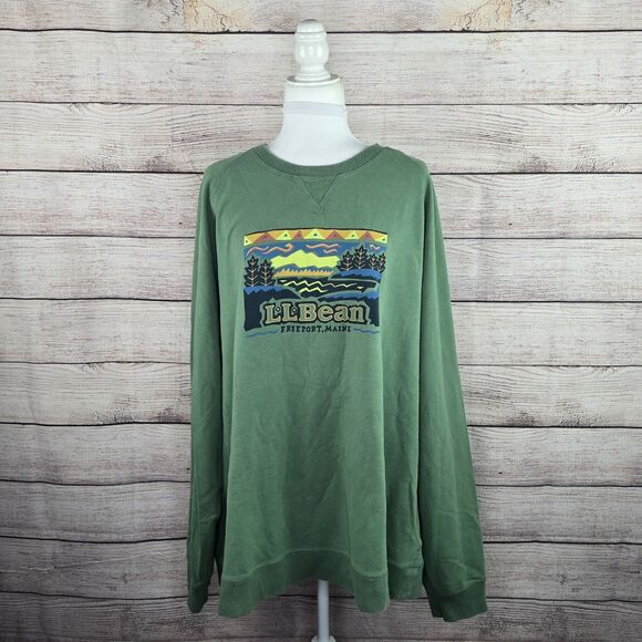 Men's L.L. Bean Comfort Camp Graphic Logo Crewneck Sweatshirt XXXL Tall - Picture 1 of 8